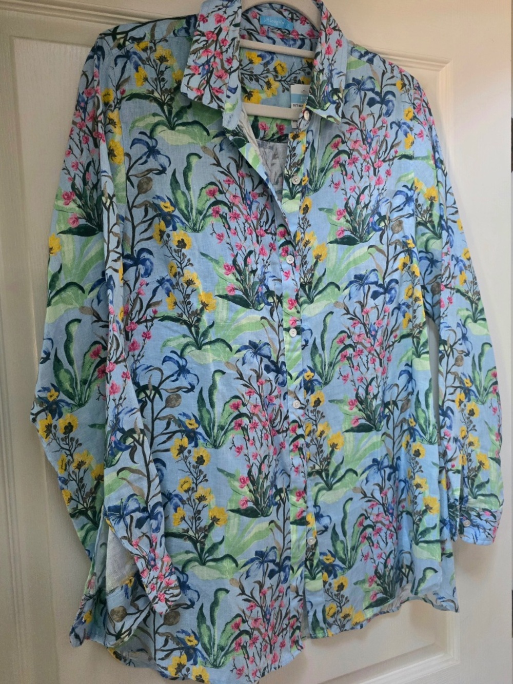 J McLaughlin printed linen blouse